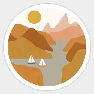 Abstract Islands Landscape Sticker